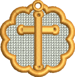 FSL Cross - 4x4 cross beginner-friendly machine embroidery design for Necklaces