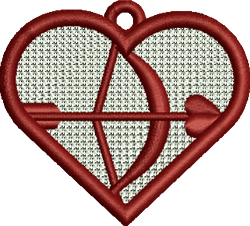 beginner-friendly valentine heart machine embroidery pattern - FSL Cupids Arrow for wedding decorations