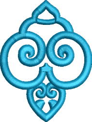 quick stitch curl machine embroidery pattern - FSL Curls perfect for kitchen tea towels