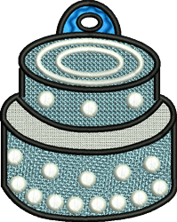 FSL decorative cake with playful blue color, pearl accents, and a detailed tiered design for birthdays.
