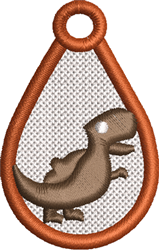 dinosaur quick stitch machine embroidery - FSL Dinosaur perfect for Zipper Pulls