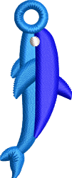 FSL Dolphin - 5x7 dolphin quick stitch embroidery design for Beach Party Tags