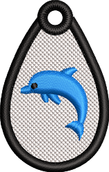 quick stitch dolphin machine embroidery pattern - FSL Dolphin perfect for Keychains