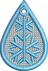 quick stitch christmas snowflake machine embroidery pattern - FSL Drop Snowflake for Gift Tags
