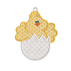 bird detailed machine embroidery - FSL Easter Baby Chick perfect for reusable tote bags