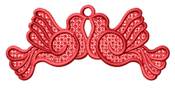 detailed easter bird machine embroidery pattern - FSL Easter Doves Ornament for Seasonal Decor