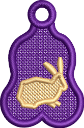 quick stitch easter bunny rabbit machine embroidery pattern - FSL Easter Rabbit Ornament for Gift Tags