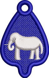 FSL Elephant - 6x10 elephant quick stitch machine embroidery design for Keychains
