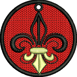 fleur beginner-friendly machine embroidery - FSL Fleur De Lis perfect for Keychains