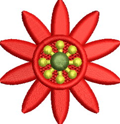 quick stitch flower machine embroidery pattern - FSL Flower perfect for Gift Tags
