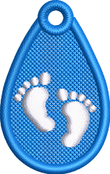 footprint quick stitch machine embroidery - FSL Footprints perfect for Gift Tags