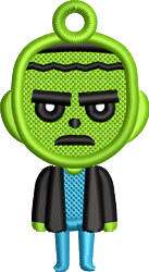 beginner-friendly halloween monster machine embroidery pattern - FSL Frankenstein for Keychains