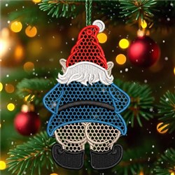 detailed christmas butt machine embroidery pattern - FSL Gnome's Butt for decorative wall hangings