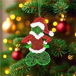 Santa Claus detailed machine embroidery - FSL Grinch perfect for Seasonal Decor