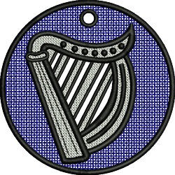 FSL Harp - 4x4 harp beginner-friendly embroidery design for Music-Themed Gifts