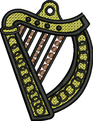 FSL Harp - 4x4 harp beginner-friendly machine embroidery design for Event Programs