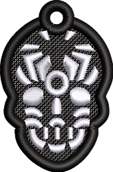 skull beginner-friendly machine digital embroidery - FSL Head perfect for Gift Tags