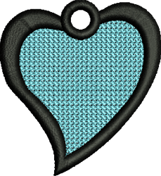 FSL Heart - 4x4 heart quick stitch machine embroidery design for Zipper Pulls