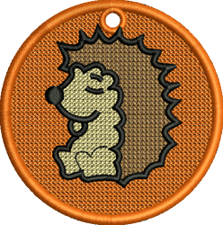 hedgehog beginner-friendly machine embroidery - FSL Hedgehog perfect for Backpacks