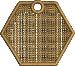 FSL Hexagon - 4x4 hexagon beginner-friendly embroidery design for Zipper Pulls