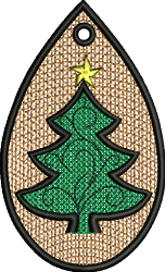FSL Holiday Tree - 4x4 tree beginner-friendly embroidery design for Christmas Ornaments