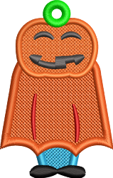 beginner-friendly halloween pumpkin machine embroidery pattern - FSL Jack-O-Lantern for Keychains