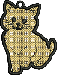 kitten beginner-friendly machine embroidery - FSL Kitty Cat for Home Textiles