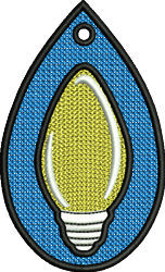 FSL Light Bulb - 4x4 bulb beginner-friendly embroidery design for Tree Ornaments
