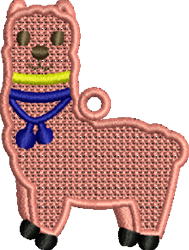 FSL Llama - 4x4 llama beginner-friendly machine embroidery design for Keychains