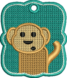 ornament beginner-friendly machine embroidery - FSL Monkey Ornament for Zipper Pulls