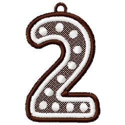 FSL number 2 with a rich brown outline and playful white polka dots, perfect for cheerful decor.