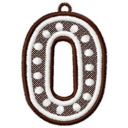 FSL number zero with a charming brown outline and playful white dots, perfect for fun decor.