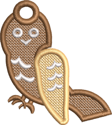 beginner-friendly owl machine embroidery pattern - FSL Owl perfect for Hat Pins