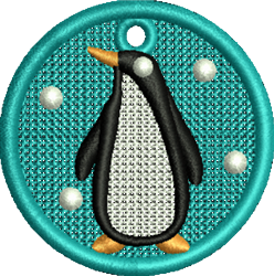 beginner-friendly penguin machine embroidery pattern - FSL Penguin for Wall Art