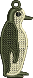 penguin quick stitch machine digital embroidery - FSL Penguin perfect for Bag Tags