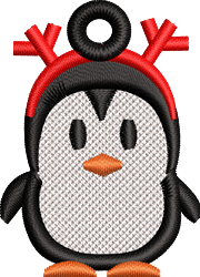 quick stitch christmas penguin machine embroidery pattern - FSL Penguin for Gift Tags