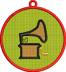 FSL Phonograph - 4x4 phonograph beginner-friendly embroidery design for themed events