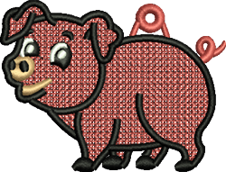 FSL Pig - 4x4 pig beginner-friendly machine embroidery design for Party Favors