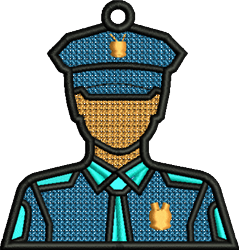 beginner-friendly policeman machine embroidery pattern - FSL Policeman for Event Bags