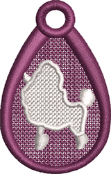 puppy dog quick stitch machine embroidery - FSL Poodle perfect for reusable tote bags