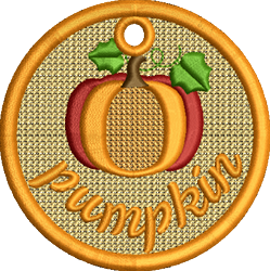 beginner-friendly autumn pumpkin machine embroidery pattern - FSL Pumpkin for Keychains