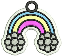 beginner-friendly daisy machine embroidery pattern - FSL Rainbow for reusable tote bags