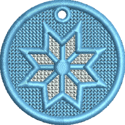 beginner-friendly winter snowflake machine embroidery pattern - FSL Round Snowflake for Gift Tags