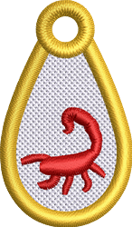 FSL Scorpion - 4x4 scorpion quick stitch embroidery design for Themed Event Tags