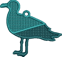 FSL Seagull - 4x4 bird quick stitch machine embroidery design for kitchen aprons
