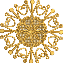 FSL Snowflake Circle - 4x4 snowflake detailed embroidery design for Kids Crafts
