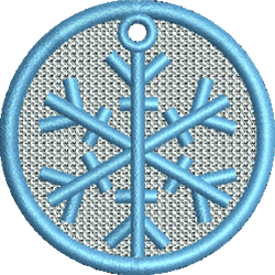 beginner-friendly winter snowflake machine embroidery pattern - FSL Snowflake Circle for reusable tote bags