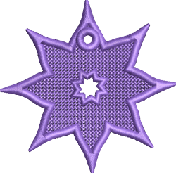 beginner-friendly leaf machine embroidery pattern - FSL Star Bloom for reusable tote bags