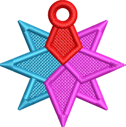 quick stitch christmas star machine embroidery pattern - FSL Star for Gift Tags