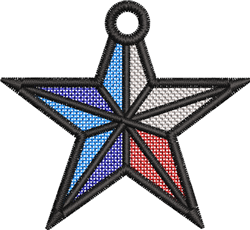 FSL Star - 4x4 star beginner-friendly machine embroidery design for Keychains